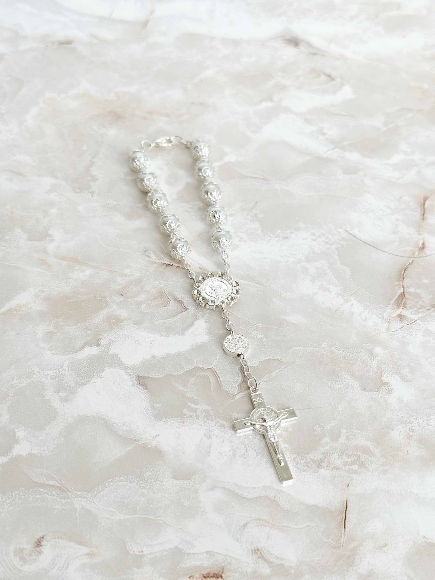 Rhinestone St. Benedict Car Rosary