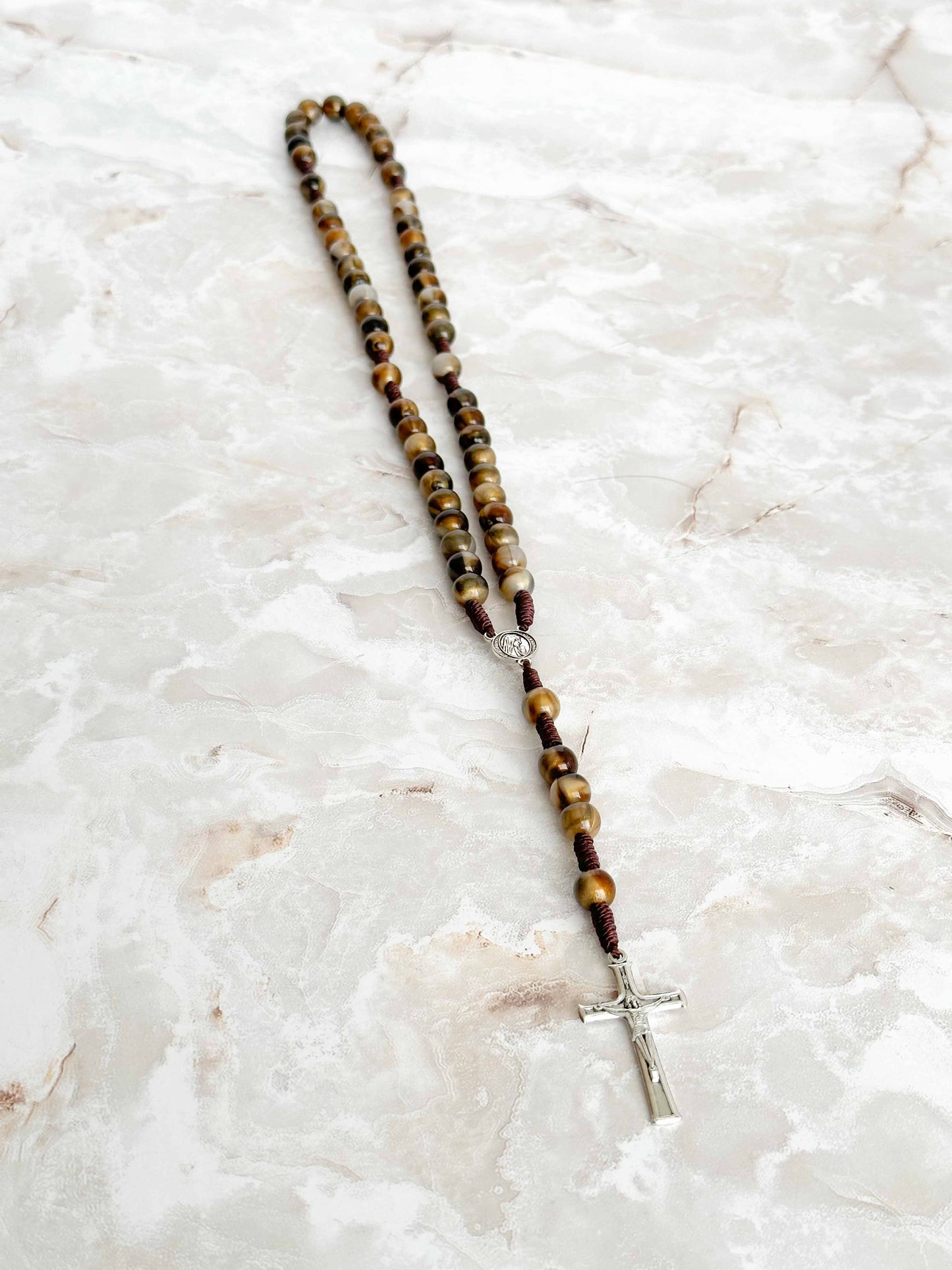 Coffee Brown Acrylic Rosary