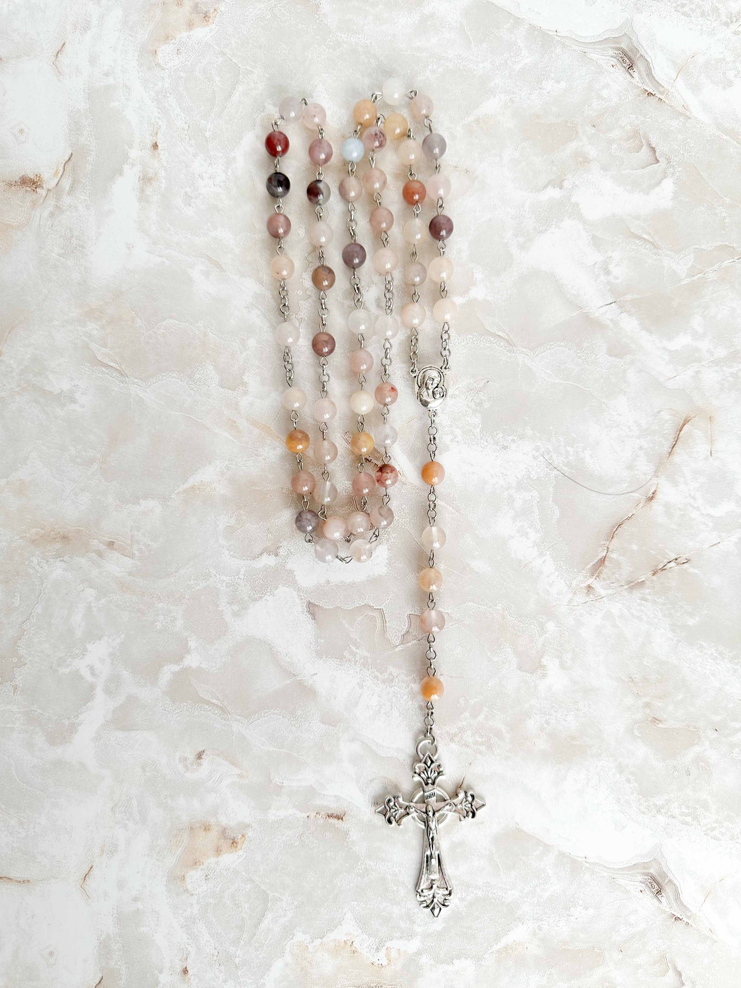 Imitation Stone Bead Rosary