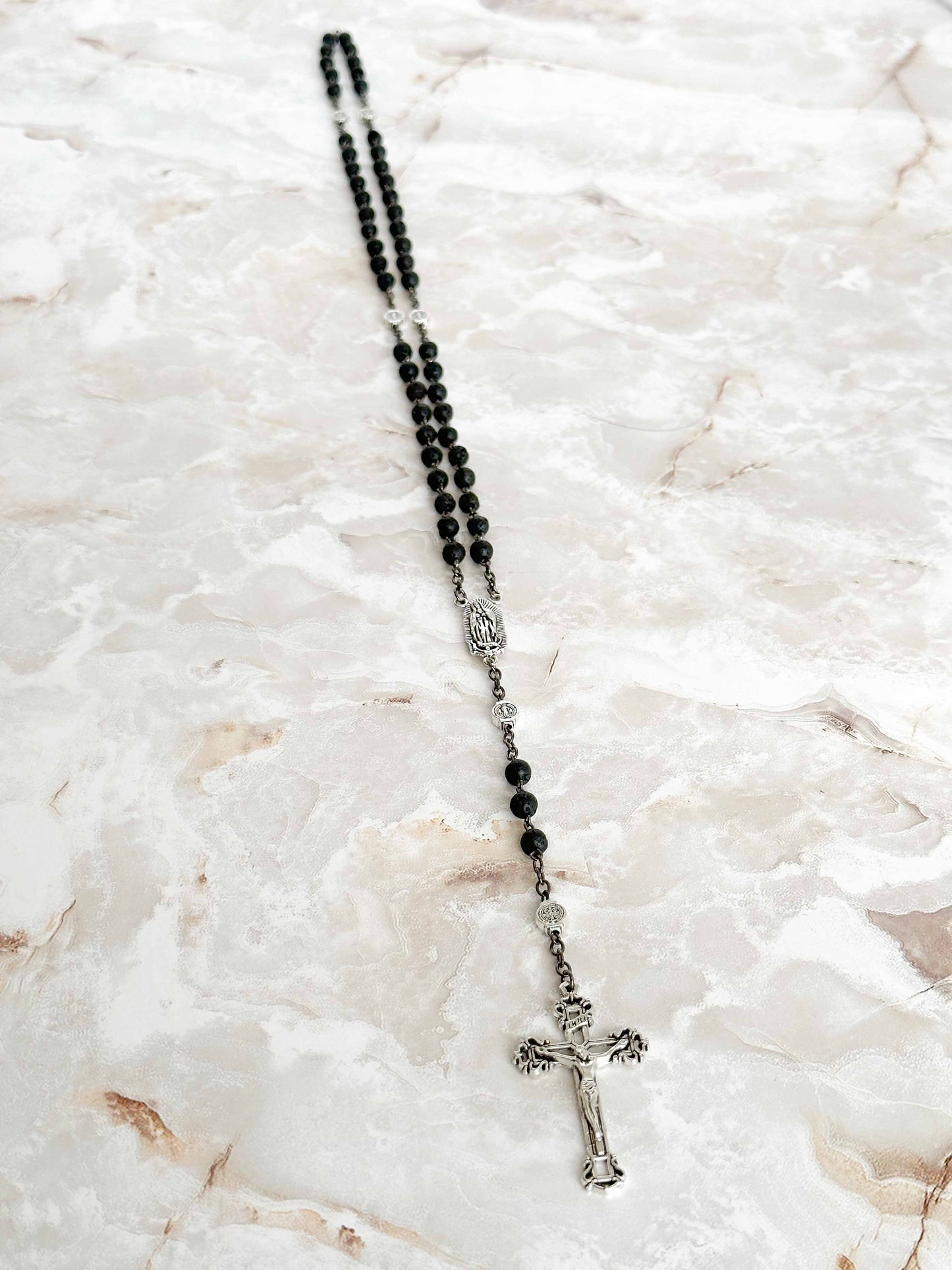 Black Volcanic Stone Rosary