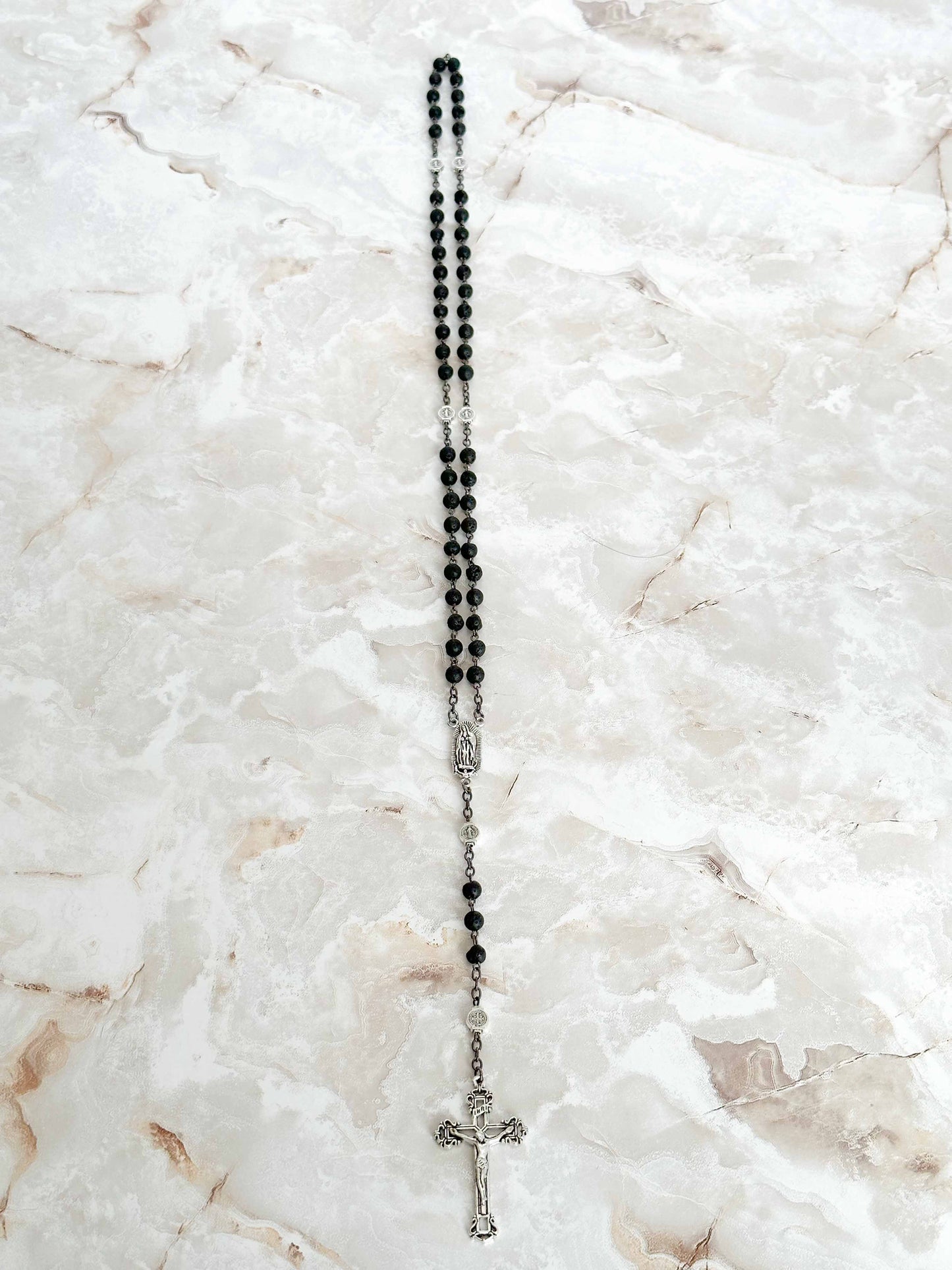 Black Volcanic Stone Rosary