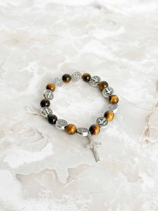 Tiger's Eye St. Benedict Bracelet