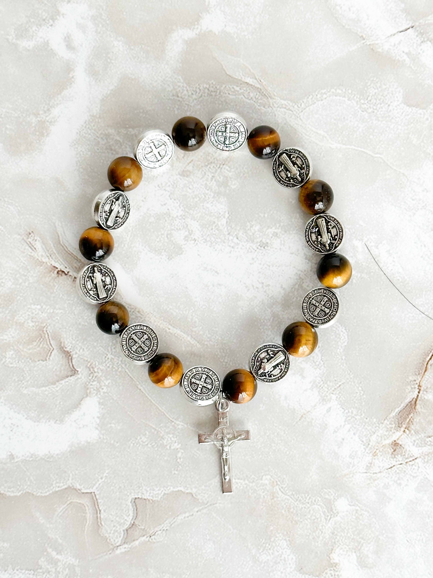 Tiger's Eye St. Benedict Bracelet