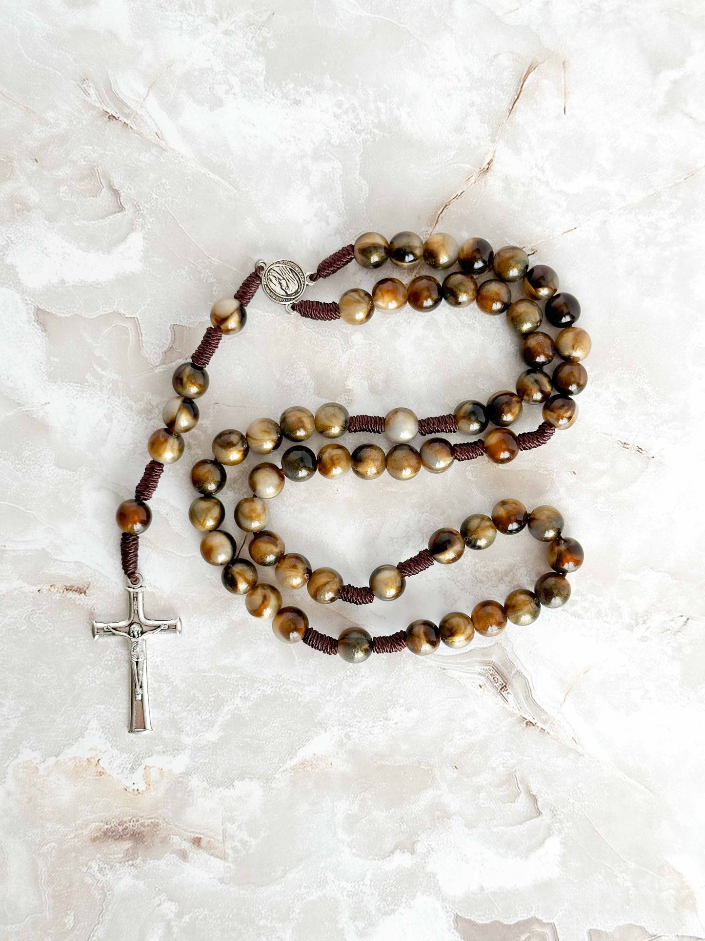 Coffee Brown Acrylic Rosary