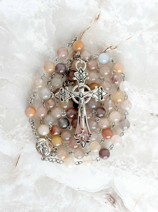 Imitation Stone Bead Rosary