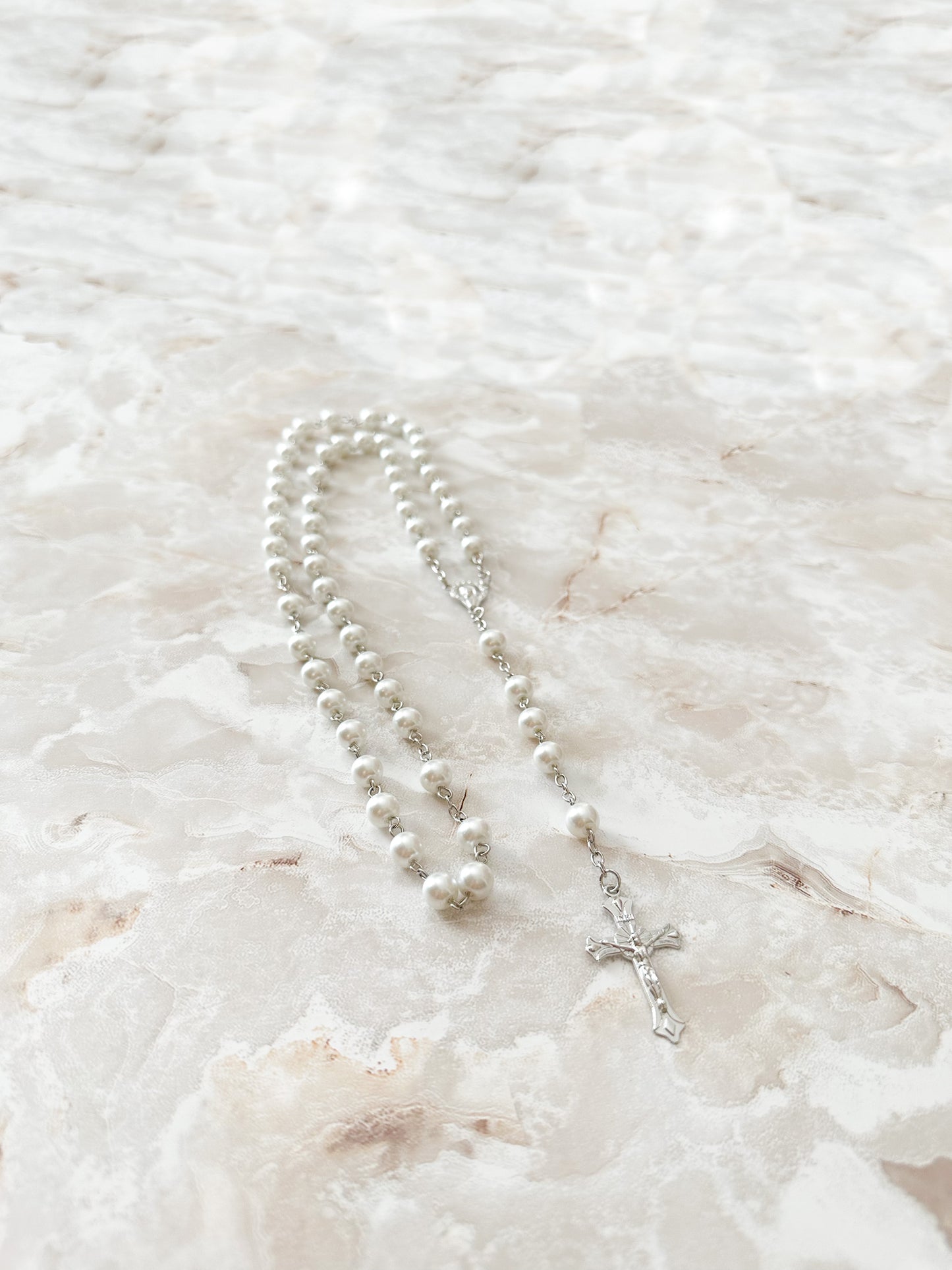 Imitation Pearl Rosary