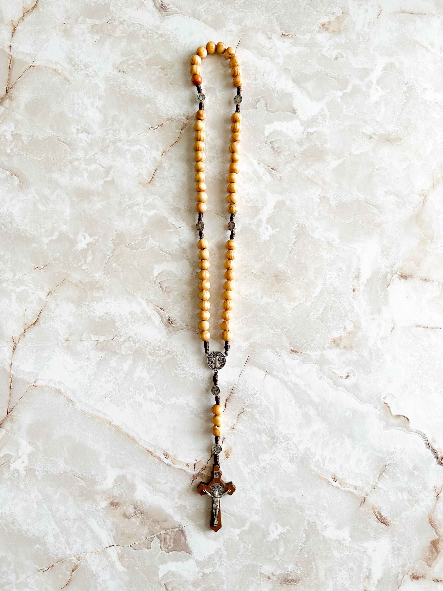 St. Benedict Wooden Crucifix Rosary